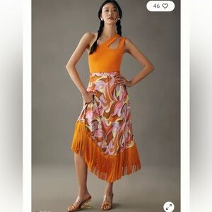 Anthropologie Delfi Becky Fringe Skirt Sz. M